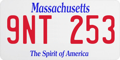 MA license plate 9NT253