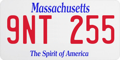 MA license plate 9NT255