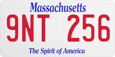 MA license plate 9NT256