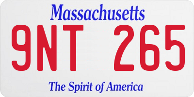 MA license plate 9NT265