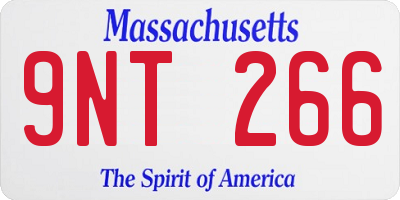 MA license plate 9NT266