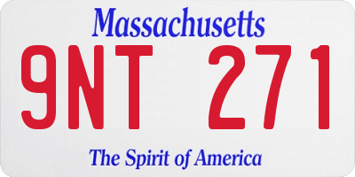 MA license plate 9NT271