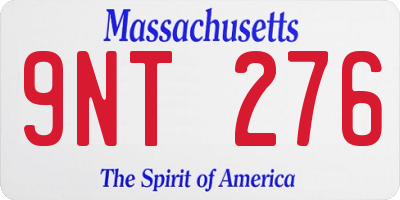 MA license plate 9NT276