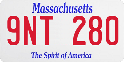 MA license plate 9NT280