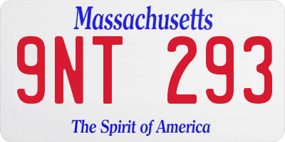 MA license plate 9NT293