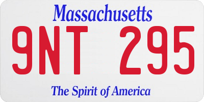 MA license plate 9NT295