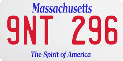 MA license plate 9NT296