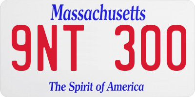 MA license plate 9NT300
