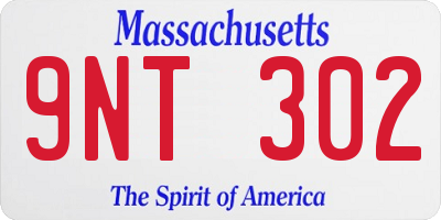 MA license plate 9NT302