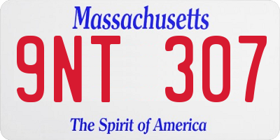 MA license plate 9NT307