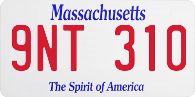 MA license plate 9NT310