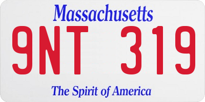 MA license plate 9NT319