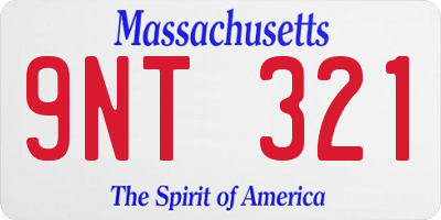 MA license plate 9NT321