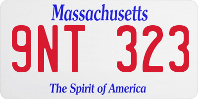 MA license plate 9NT323