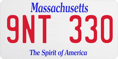 MA license plate 9NT330