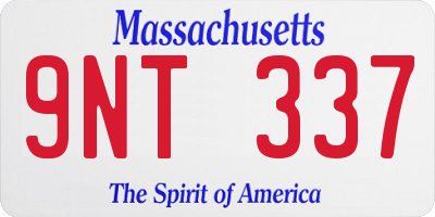 MA license plate 9NT337