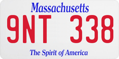 MA license plate 9NT338