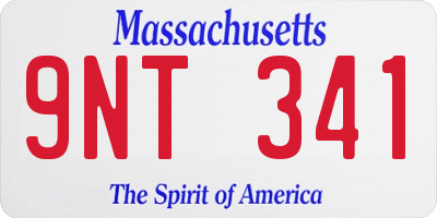 MA license plate 9NT341