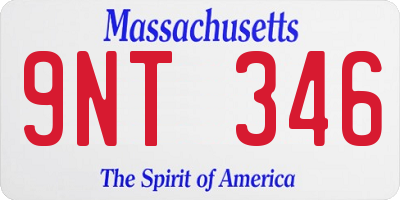MA license plate 9NT346