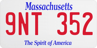 MA license plate 9NT352