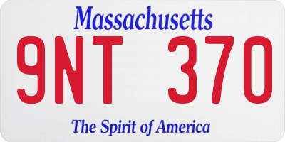 MA license plate 9NT370