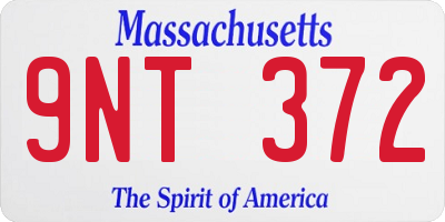MA license plate 9NT372
