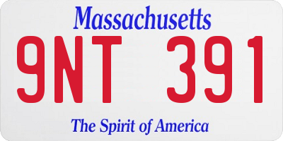 MA license plate 9NT391