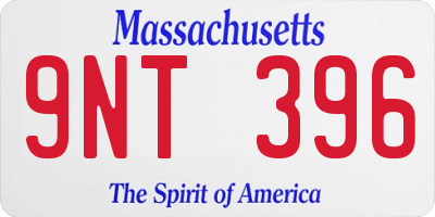 MA license plate 9NT396