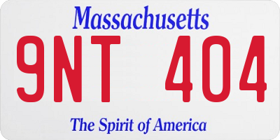 MA license plate 9NT404