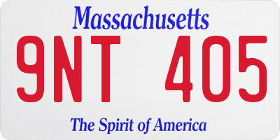 MA license plate 9NT405