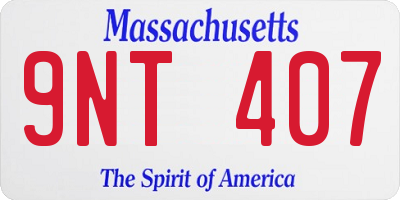 MA license plate 9NT407