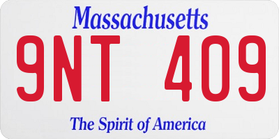 MA license plate 9NT409
