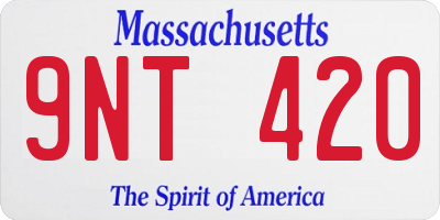 MA license plate 9NT420