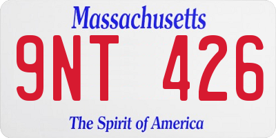 MA license plate 9NT426