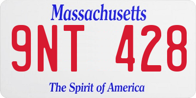 MA license plate 9NT428