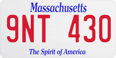 MA license plate 9NT430