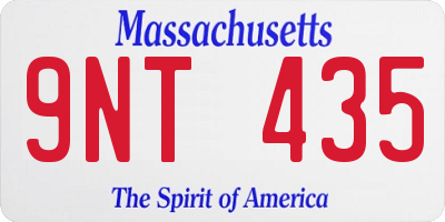 MA license plate 9NT435
