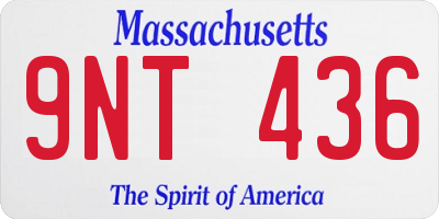 MA license plate 9NT436
