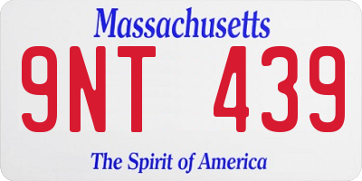 MA license plate 9NT439