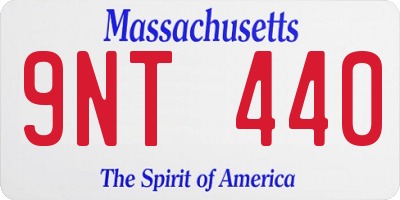 MA license plate 9NT440