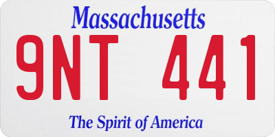 MA license plate 9NT441