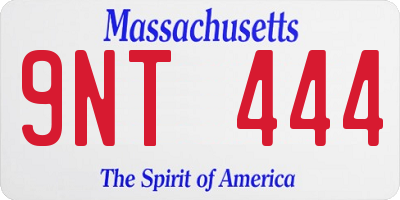 MA license plate 9NT444