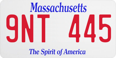 MA license plate 9NT445