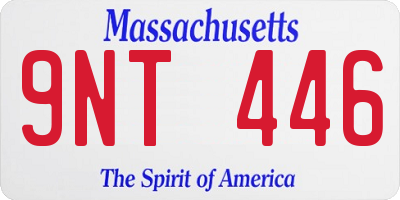 MA license plate 9NT446