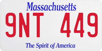 MA license plate 9NT449