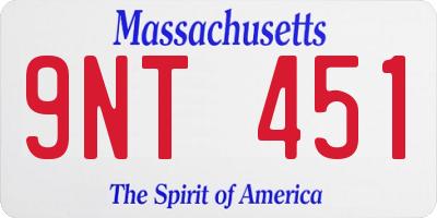 MA license plate 9NT451