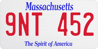 MA license plate 9NT452