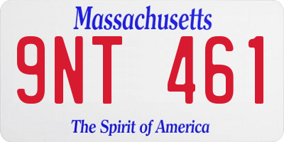 MA license plate 9NT461