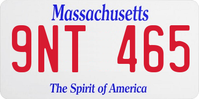 MA license plate 9NT465