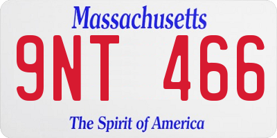 MA license plate 9NT466